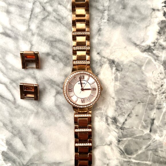 Fossil Virginia Rose-Tone Stainless Steel Watch - Picture 3 of 3